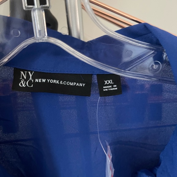 Royal blue sheer blouse - Picture 3 of 3